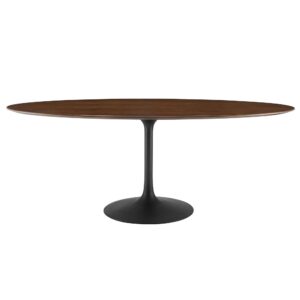 Lippa 78" Oval Walnut Wood Dining Table by Modway