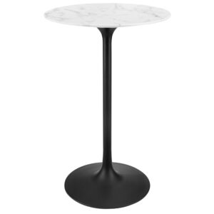 Lippa 28" Round Faux Marble Bar Table by Modway