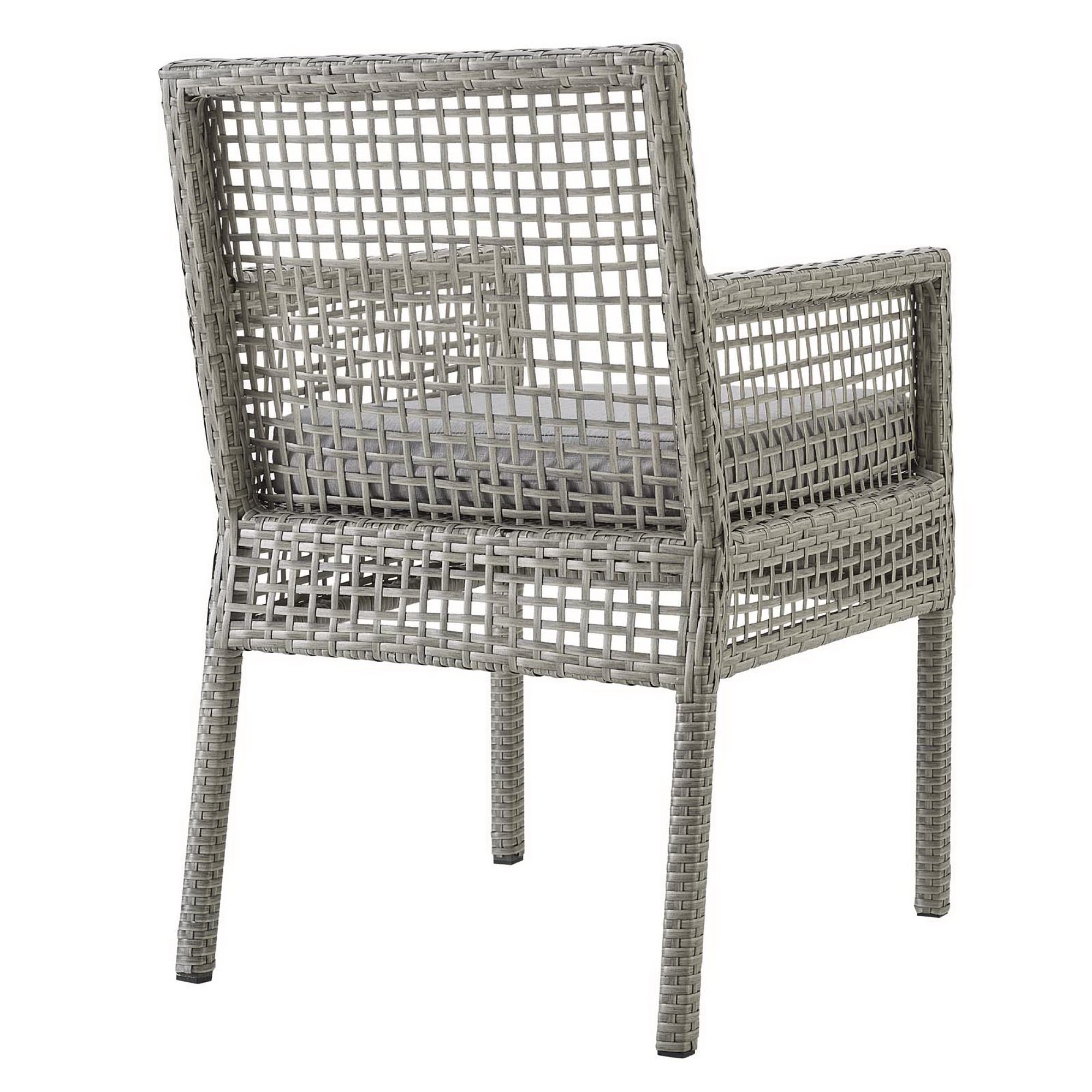 Aura Outdoor Patio Wicker Rattan Dining Armchair Set of 2 by Modway