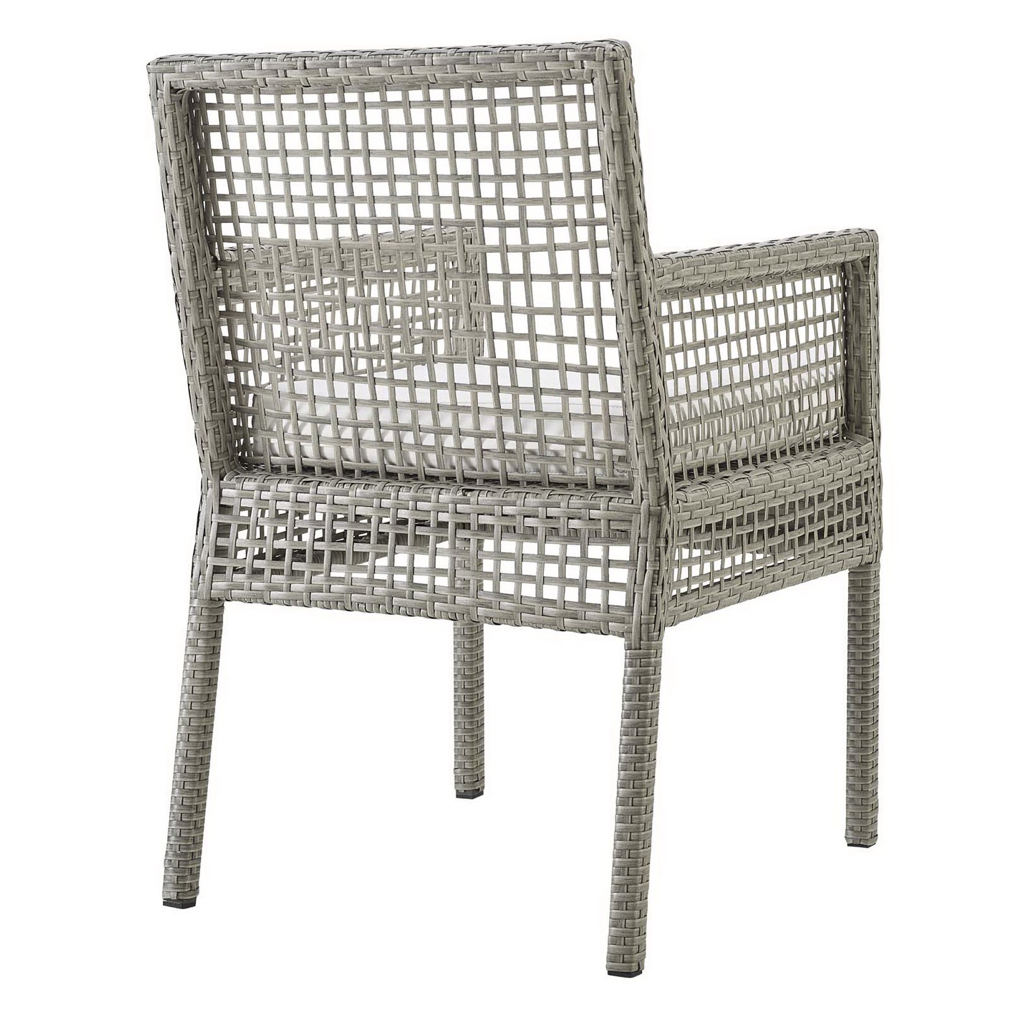 Aura Outdoor Patio Wicker Rattan Dining Armchair Set of 2 by Modway