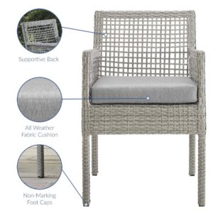 Aura Outdoor Patio Wicker Rattan Dining Armchair Set of 4 by Modway