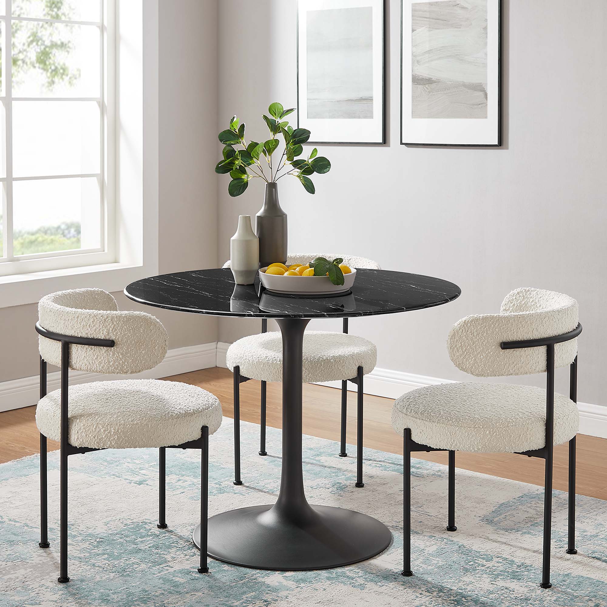 Lippa 40" Round Faux Marble Dining Table by Modway - Image 6