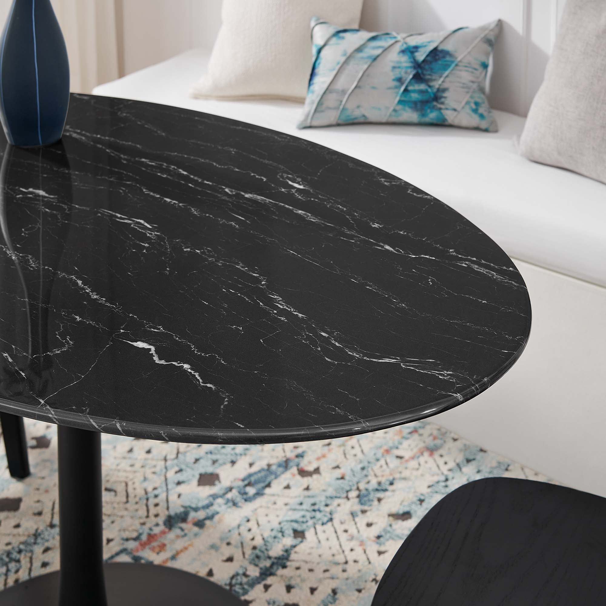 Lippa 54" Oval Faux Marble Dining Table by Modway - Image 7