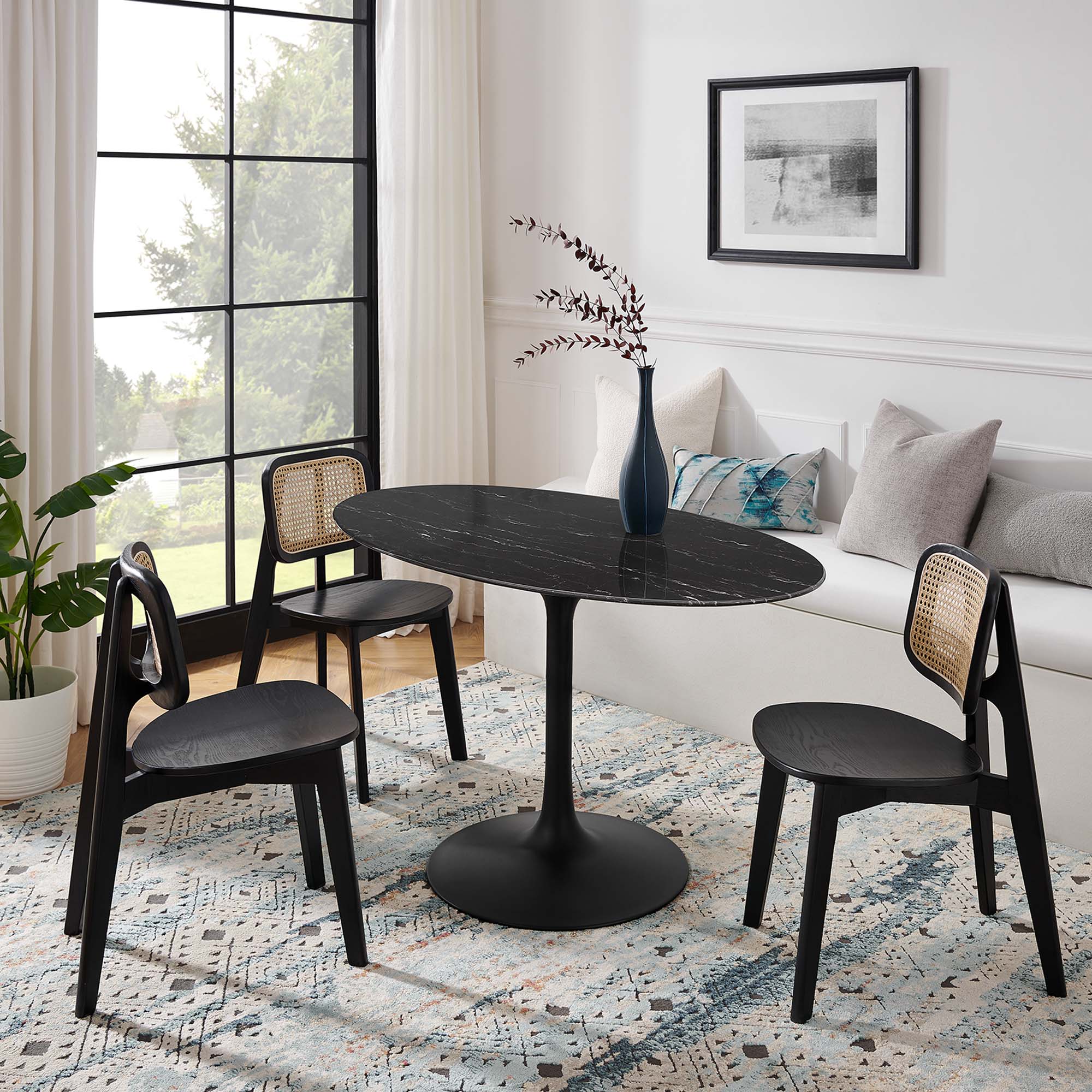 Lippa 54" Oval Faux Marble Dining Table by Modway - Image 6