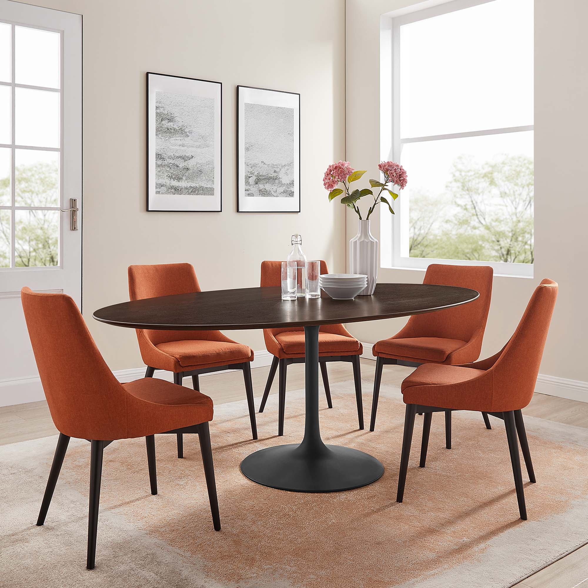 Lippa 78" Oval Wood Dining Table by Modway - Image 6