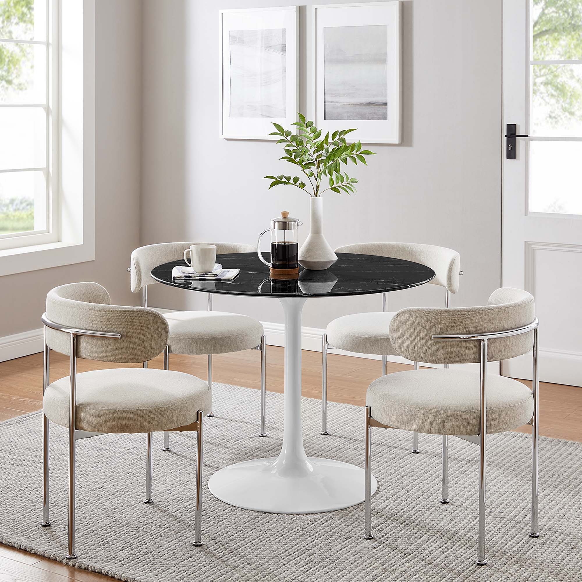 Lippa 40" Round Faux Marble Dining Table by Modway - Image 6