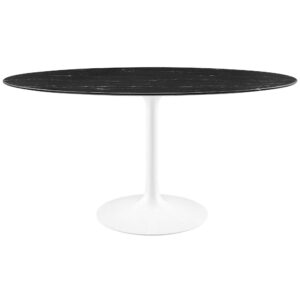 Lippa 60" Oval Faux Marble Dining Table by Modway