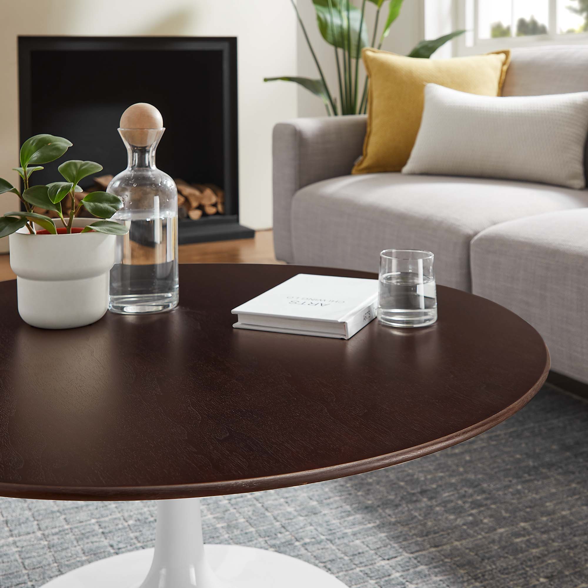 Lippa 36" Round Wood Coffee Table by Modway - Image 7