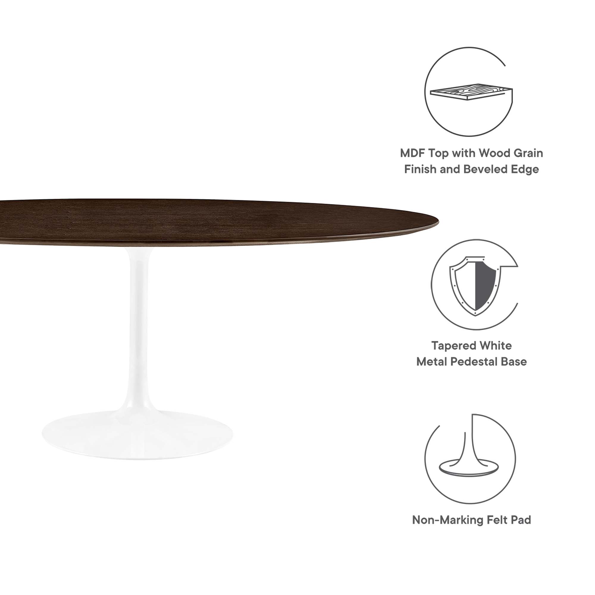 Lippa 78" Oval Wood Dining Table by Modway - Image 2