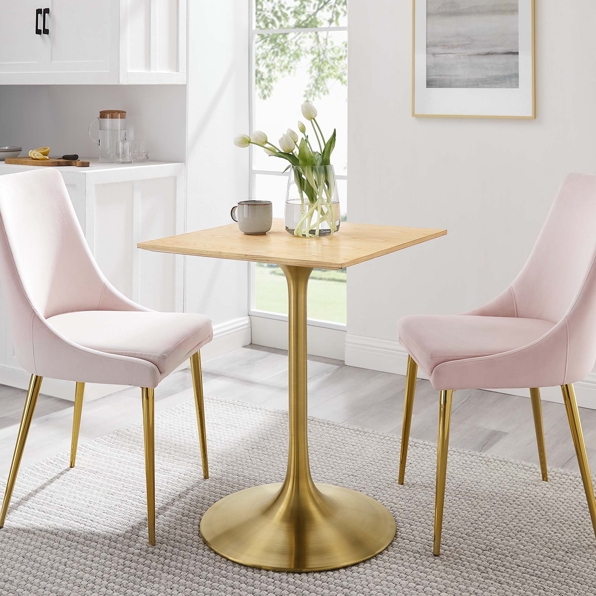Lippa 24" Square Wood Dining Table by Modway - Image 6