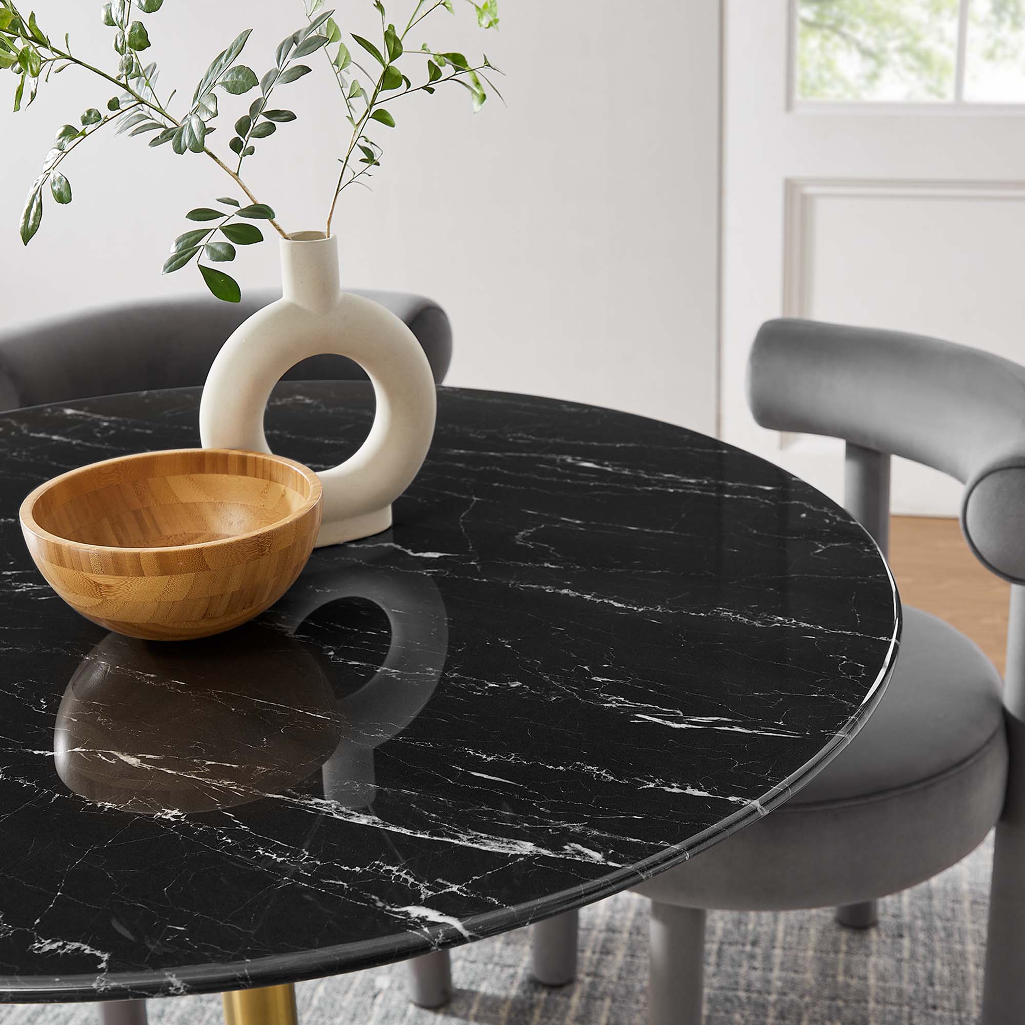 Lippa 40" Round Faux Marble Dining Table by Modway - Image 7