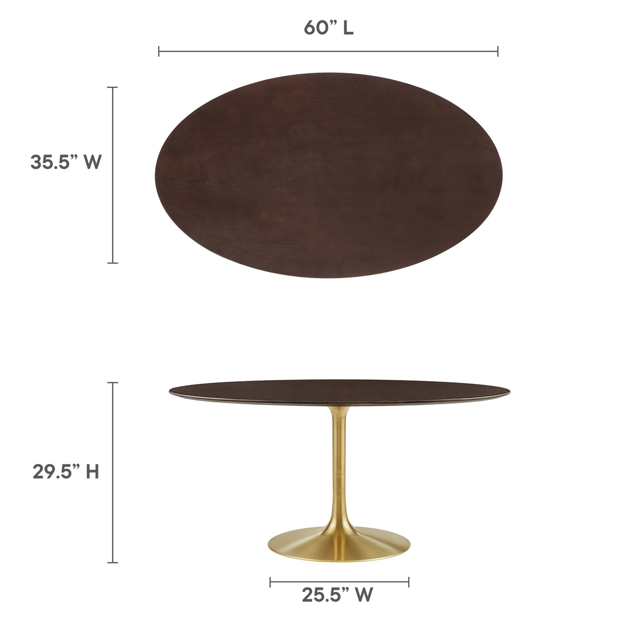 Lippa 60" Oval Wood Dining Table by Modway - Image 3