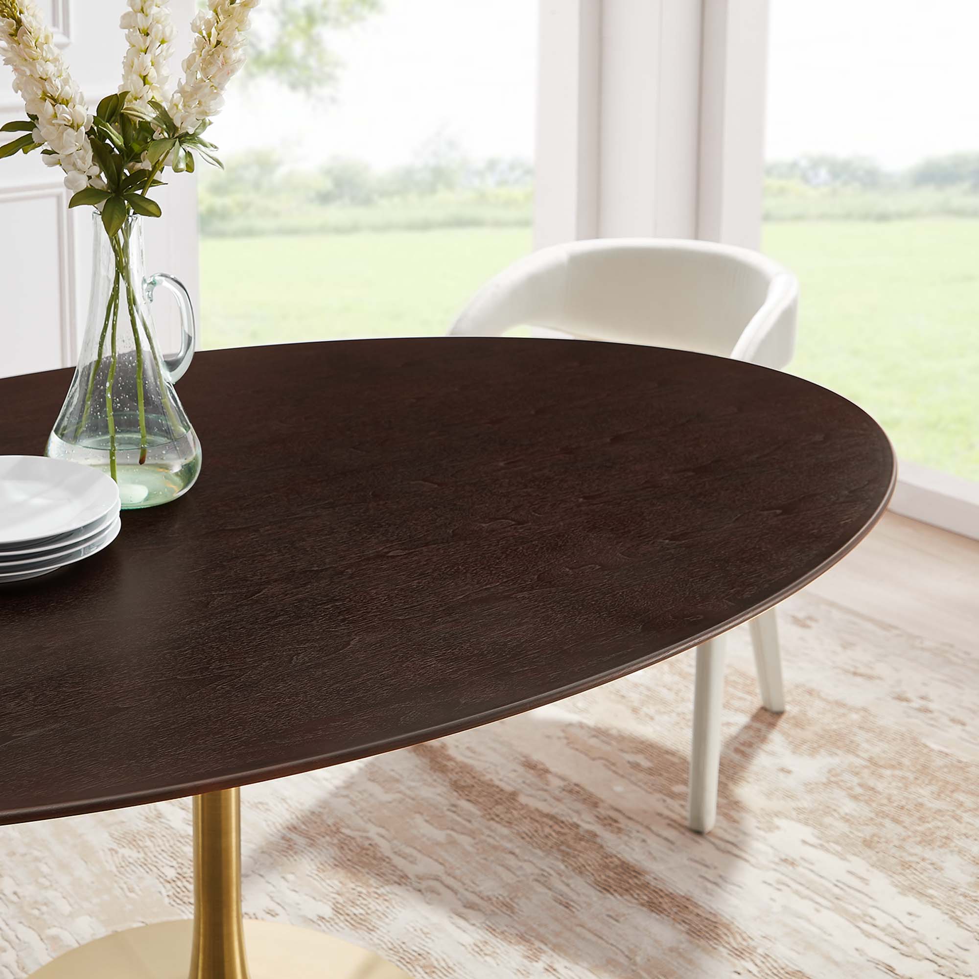 Lippa 78" Oval Wood Dining Table by Modway - Image 7