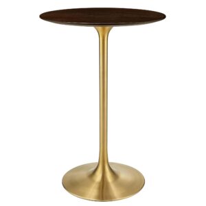 Lippa 28" Round Cherry Walnut Wood Bar Table by Modway