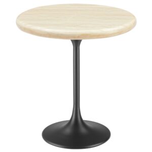 Lippa 20" Round Faux Travertine Side Table by Modway