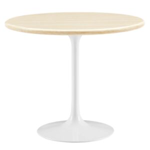 Lippa 36" Round Faux Travertine Dining Table by Modway