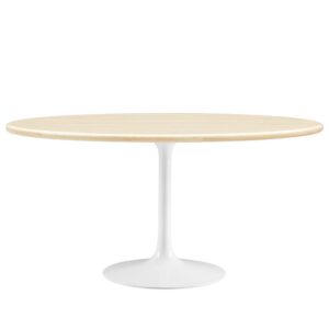 Lippa 60" Oval Faux Travertine Dining Table by Modway