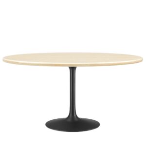 Lippa 60" Oval Faux Travertine Dining Table by Modway