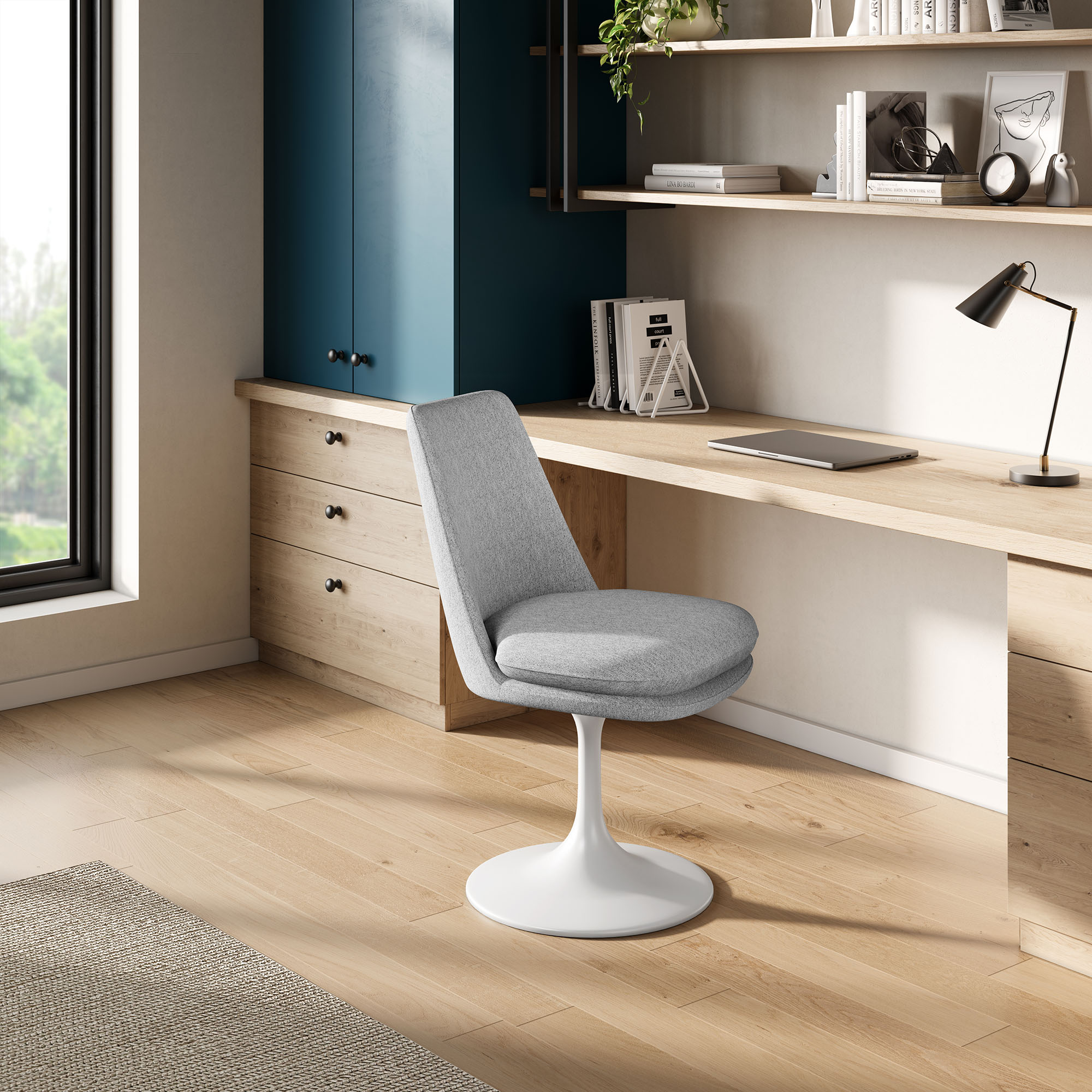Lippa Swivel Dining Upholstered Side Chair by Modway - Image 8