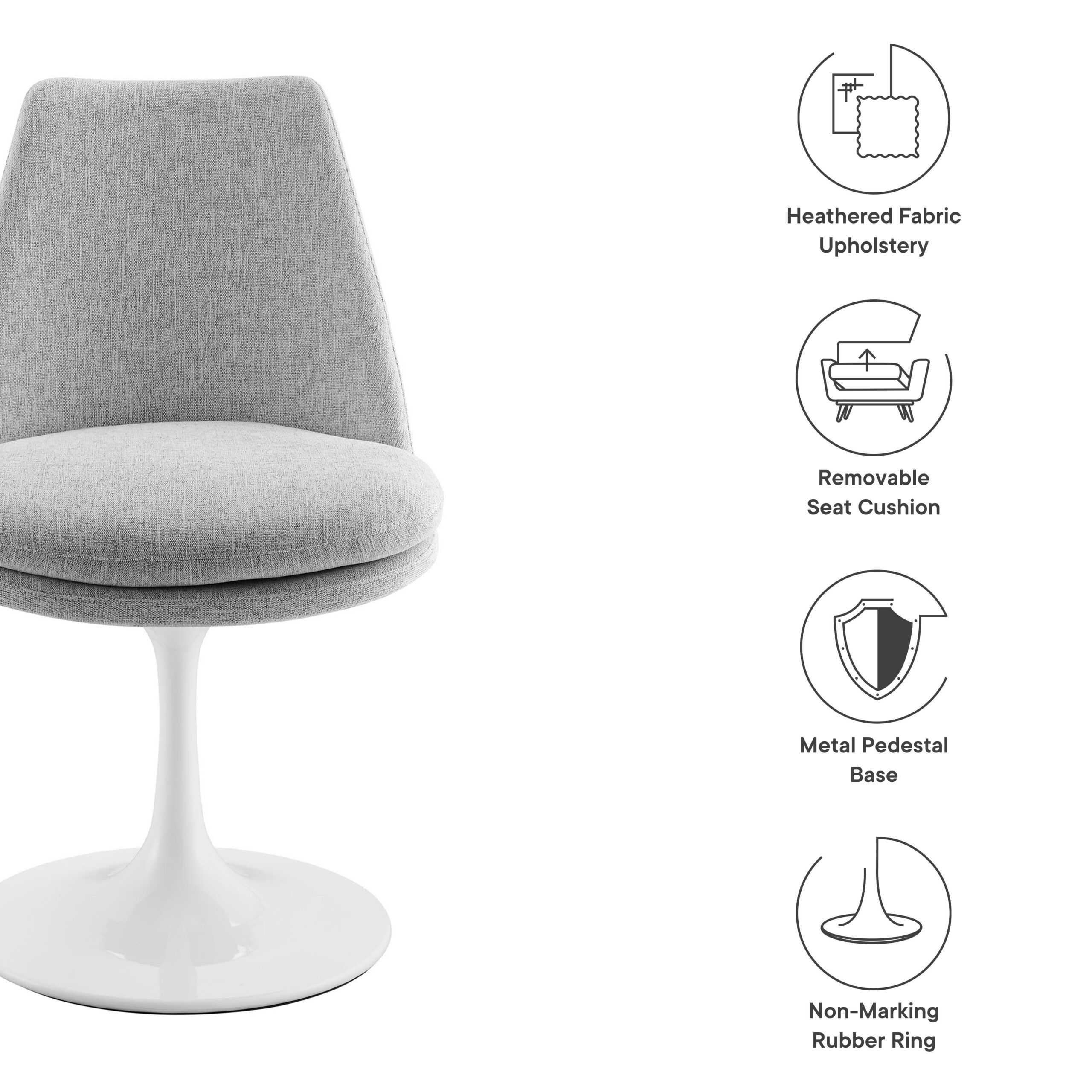 Lippa Swivel Dining Upholstered Side Chair by Modway - Image 2