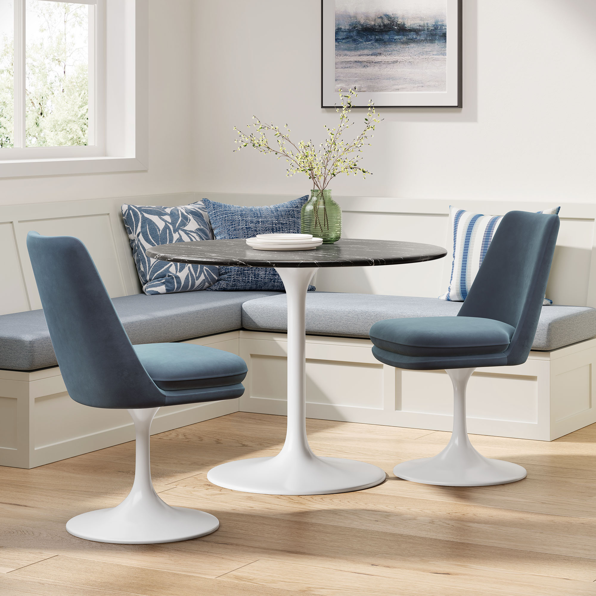 Lippa Swivel Dining Performance Velvet Side Chair by Modway - Image 9