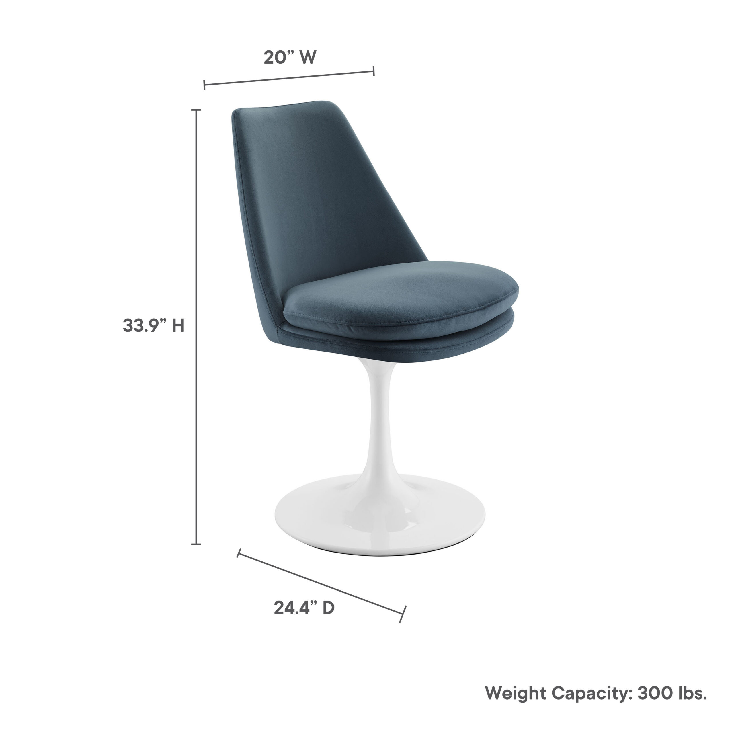 Lippa Swivel Dining Performance Velvet Side Chair by Modway - Image 2