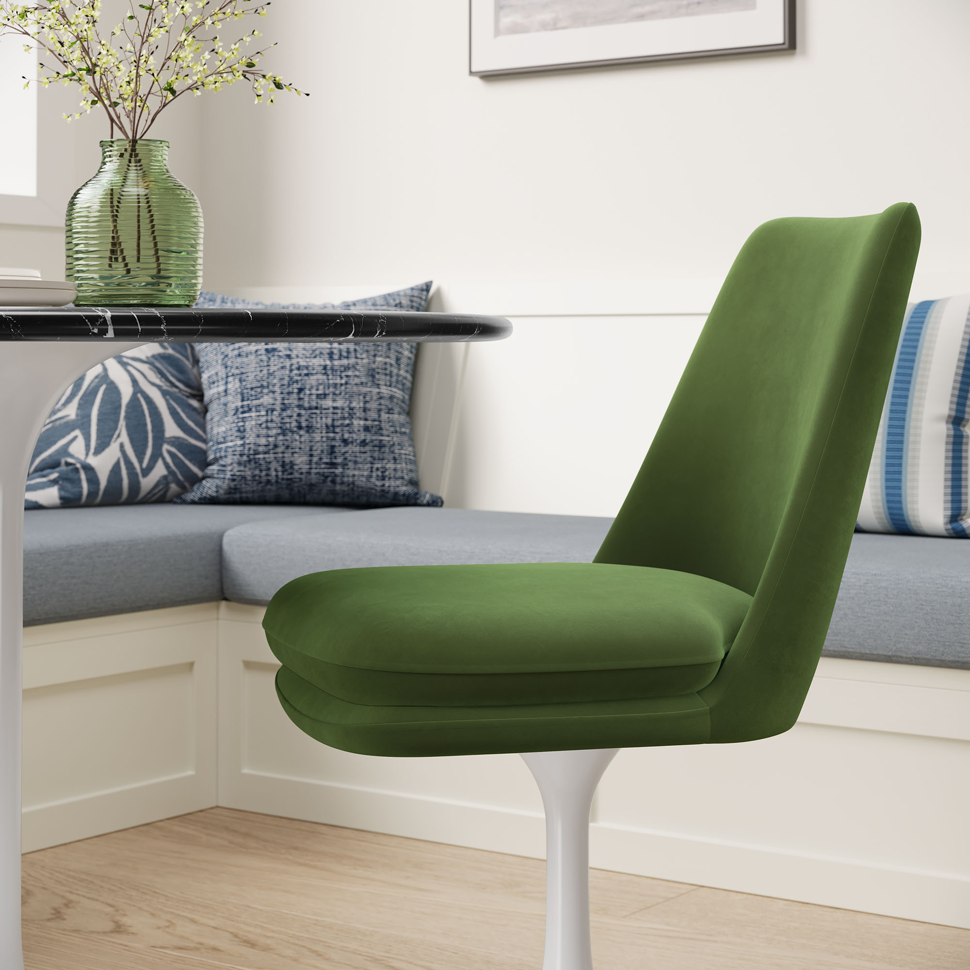 Lippa Swivel Dining Performance Velvet Side Chair by Modway - Image 10