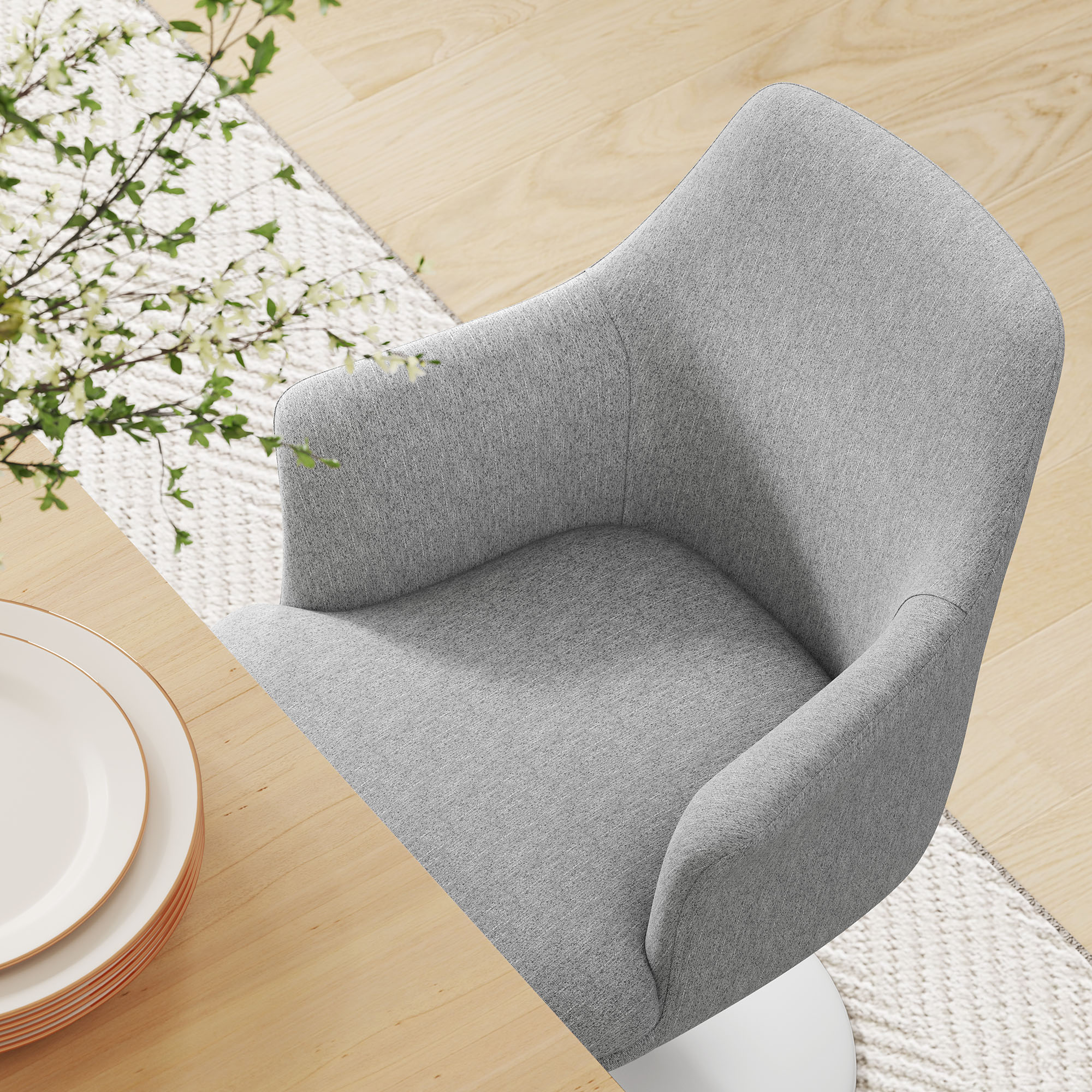 Lippa Swivel Dining Upholstered Armchair by Modway - Image 10