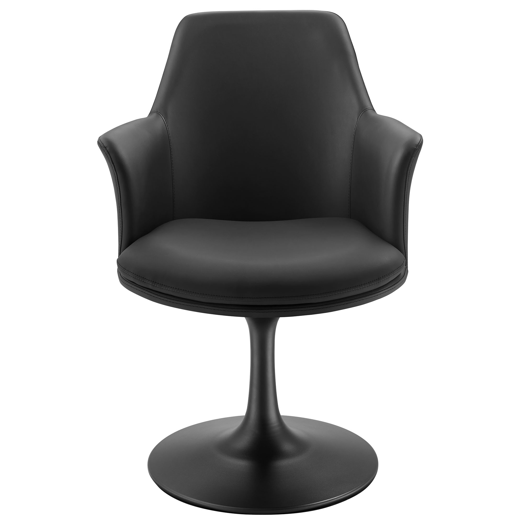 Lippa Swivel Dining Vegan Leather Armchair by Modway - Image 6
