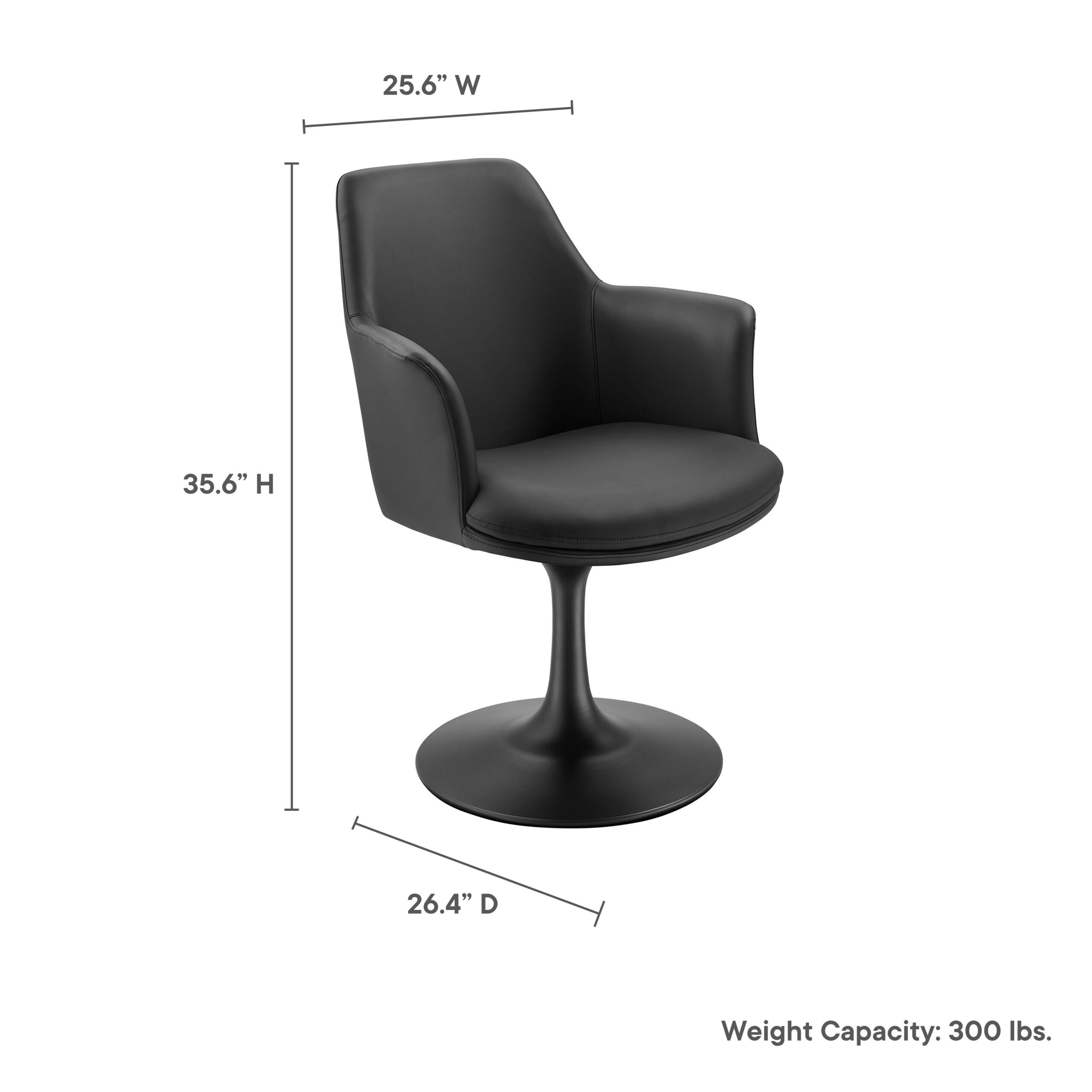 Lippa Swivel Dining Vegan Leather Armchair by Modway - Image 3