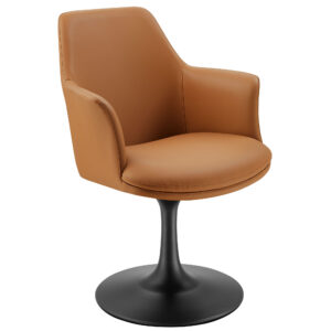 Lippa Swivel Dining Vegan Leather Armchair by Modway