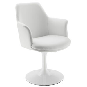 Lippa Swivel Dining Vegan Leather Armchair by Modway