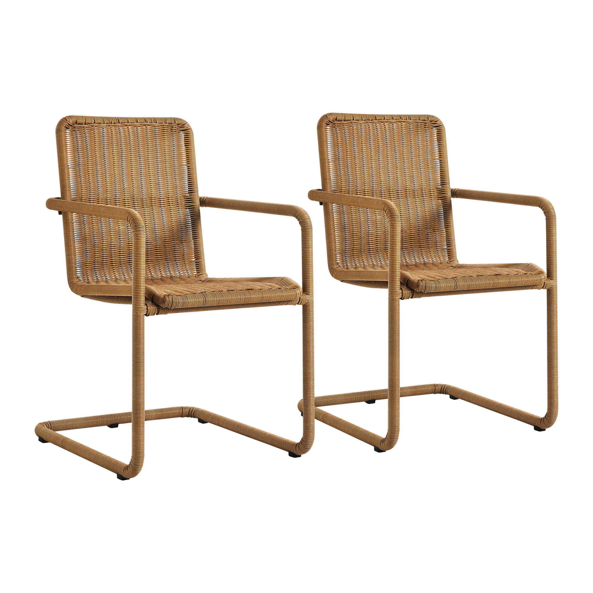 Abacus Outdoor Patio Wicker Dining Chairs Set of 2 by Modway
