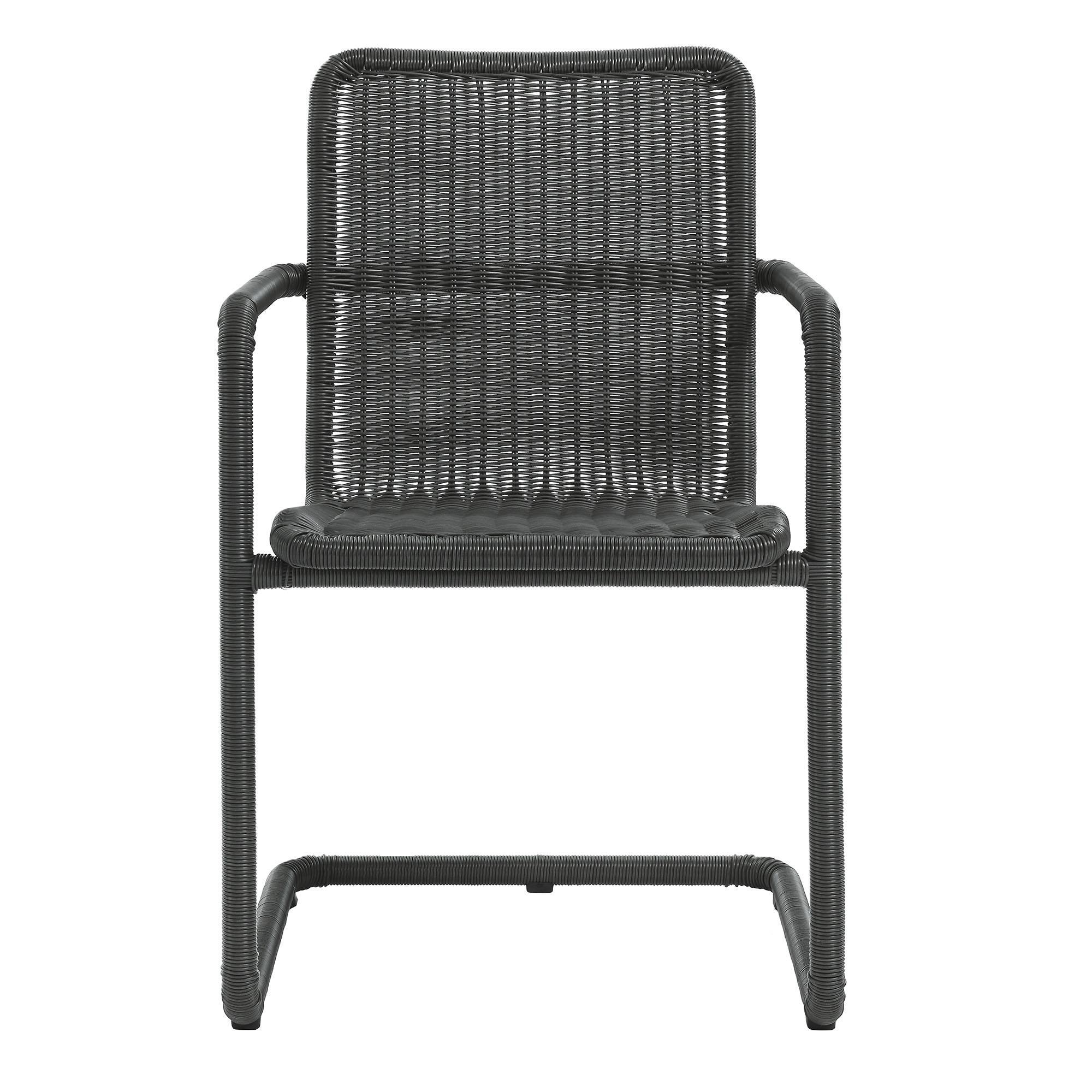 Abacus 7-Piece Rectangular Outdoor Patio Aluminum Dining Table Set with Rattan Armchairs by Modway