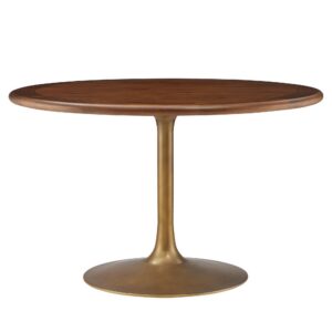Lippa 48" Round Pedestal Solid Wood Dining Table by Modway