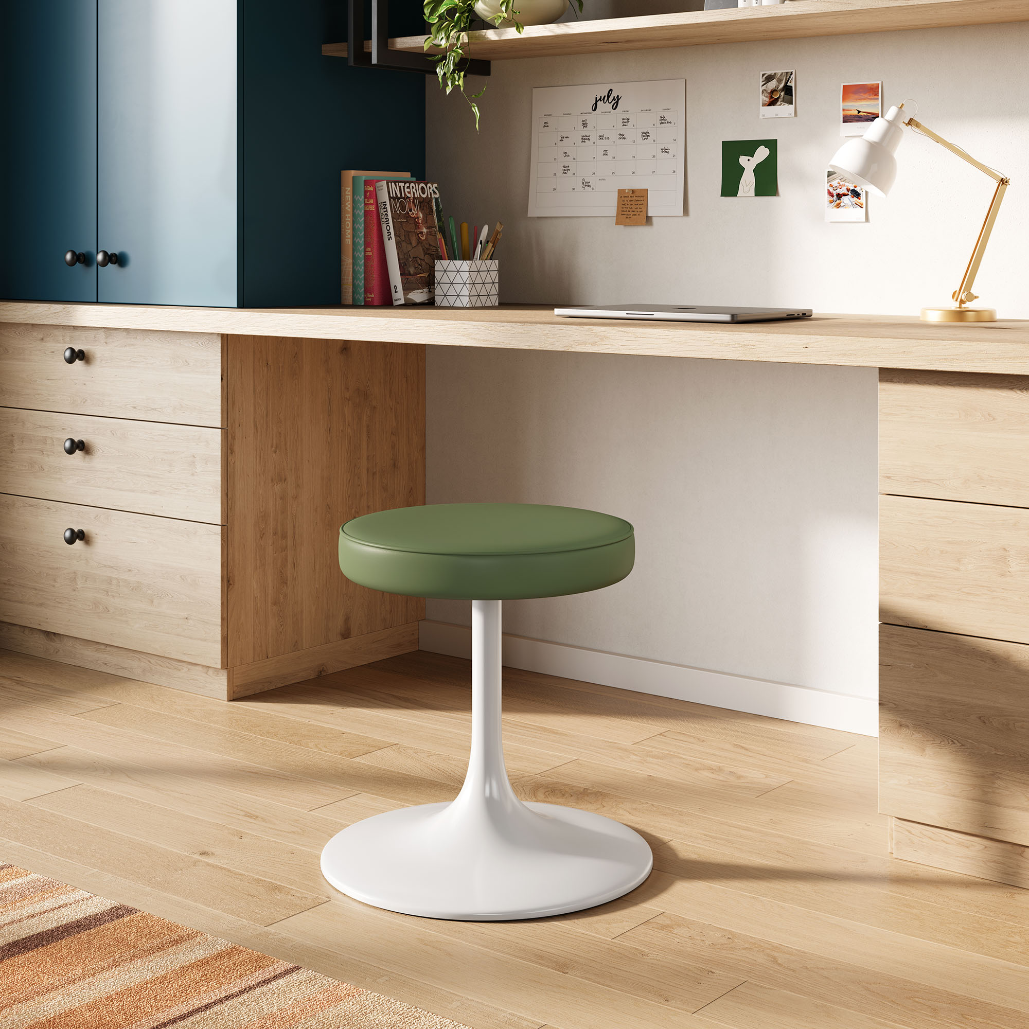 Lippa Vegan Leather Round Stool by Modway - Image 6