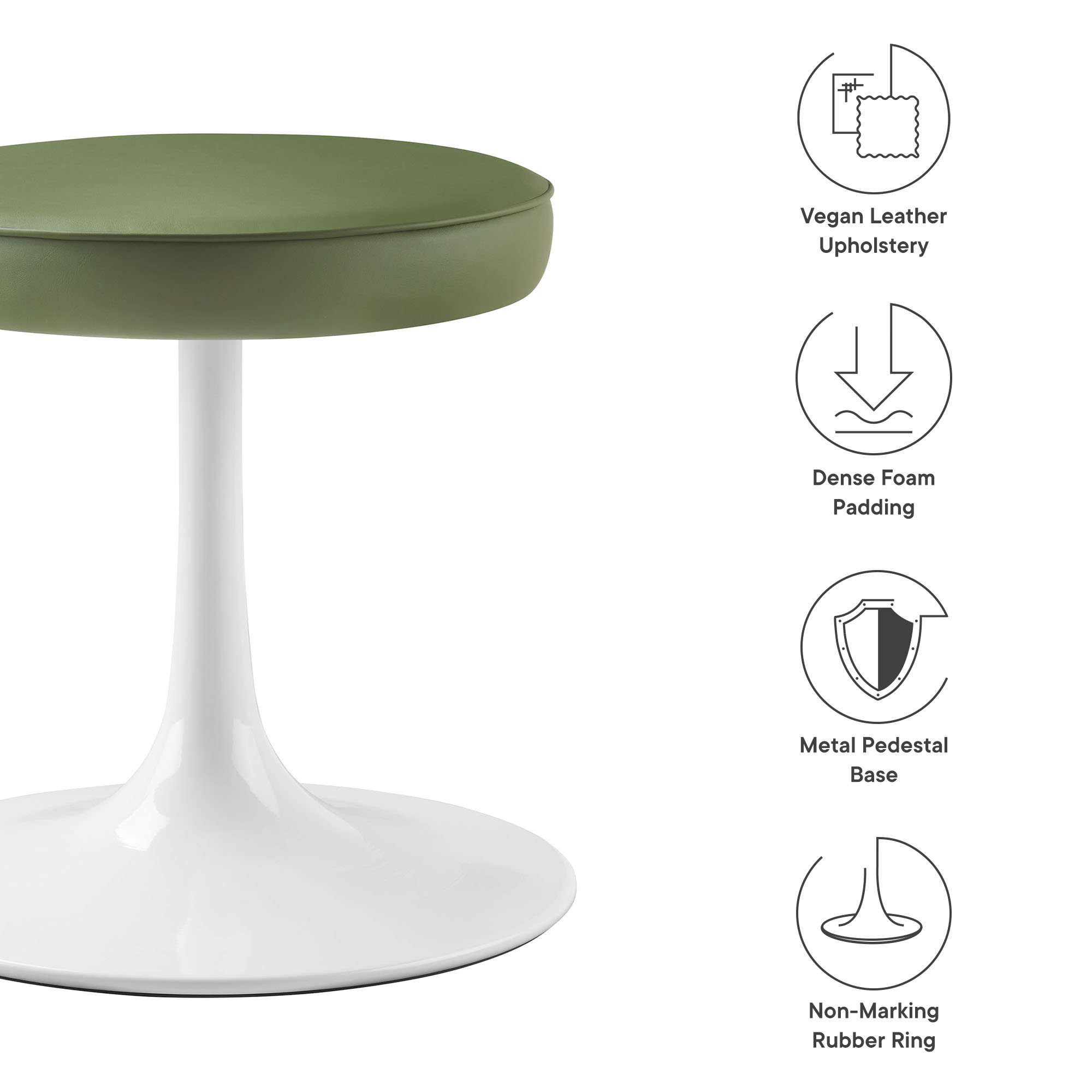 Lippa Vegan Leather Round Stool by Modway - Image 3