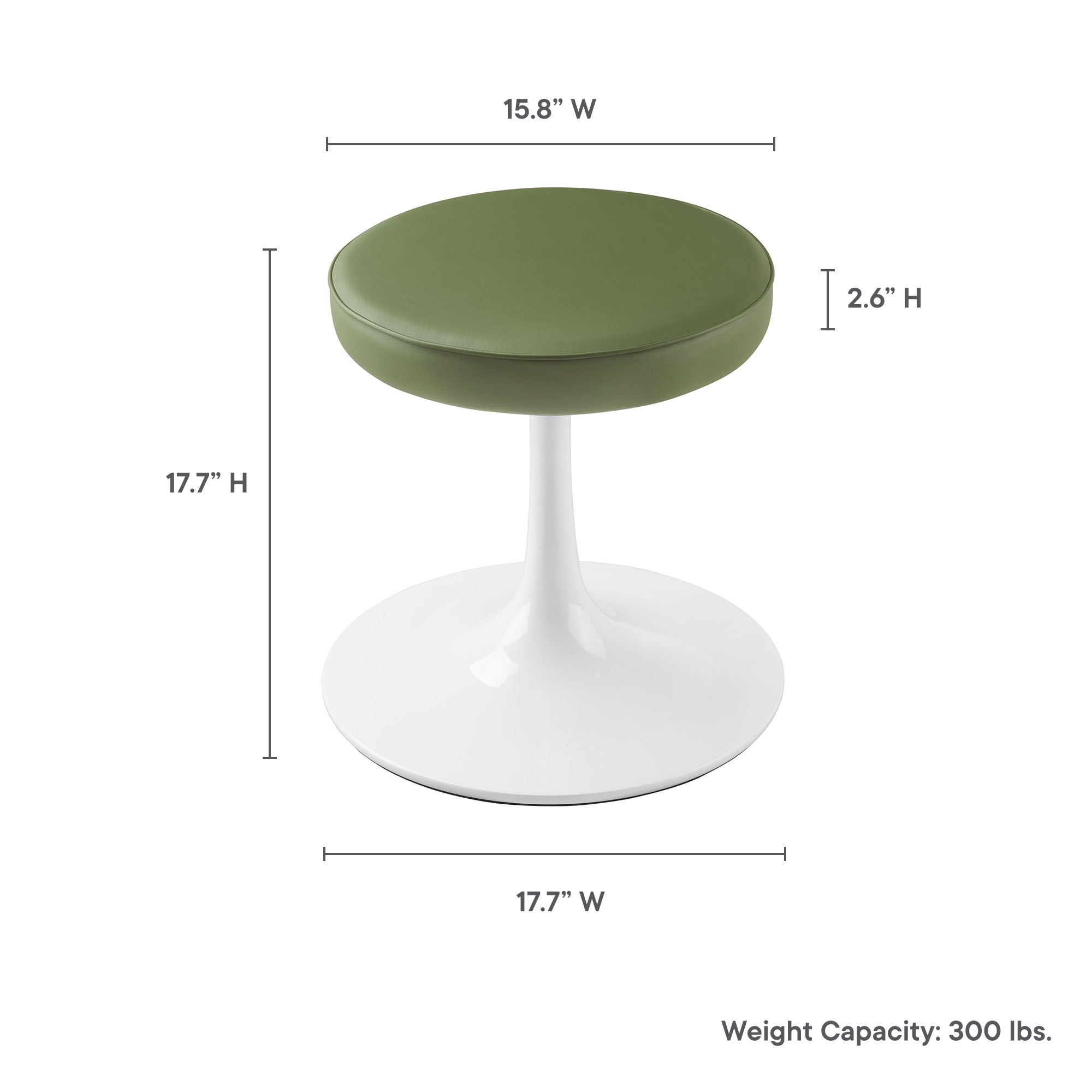 Lippa Vegan Leather Round Stool by Modway - Image 2
