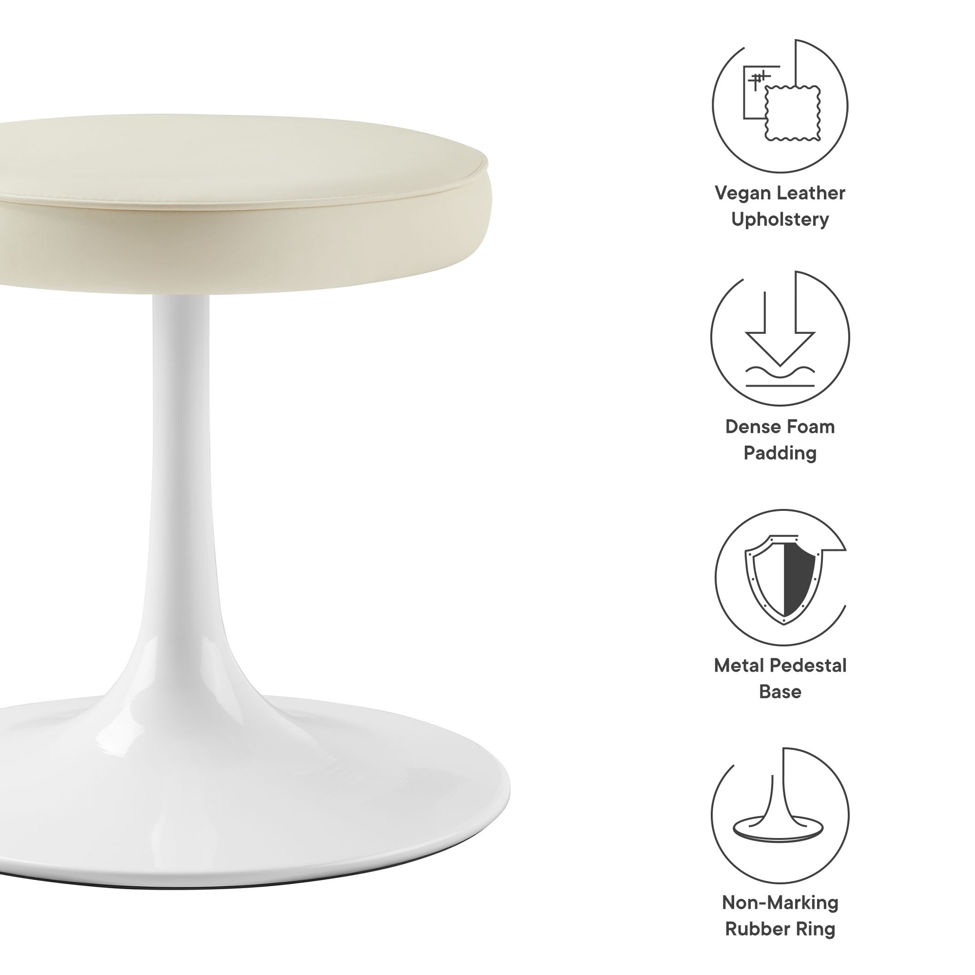 Lippa Vegan Leather Round Stool by Modway - Image 3
