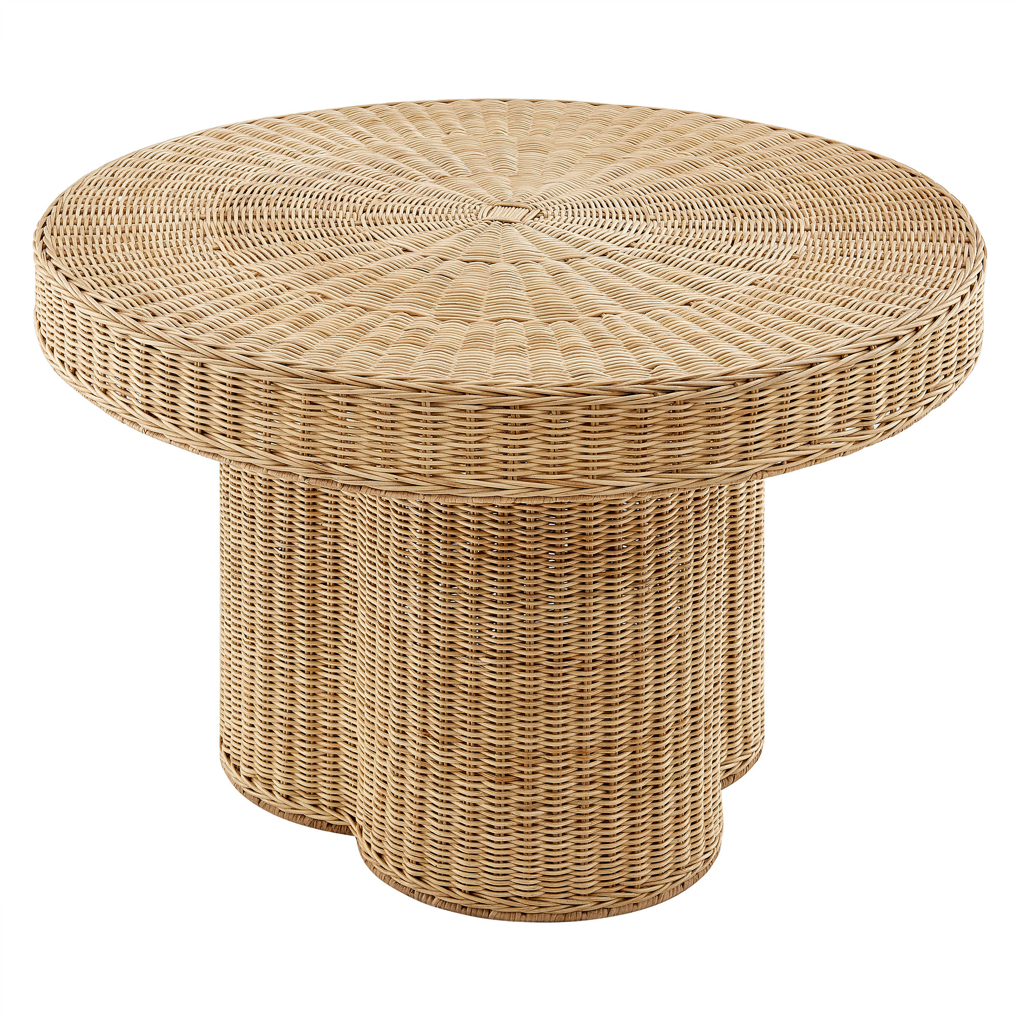 Ainsley 32 Inch Round Natural Rattan Coffee Table by Modway