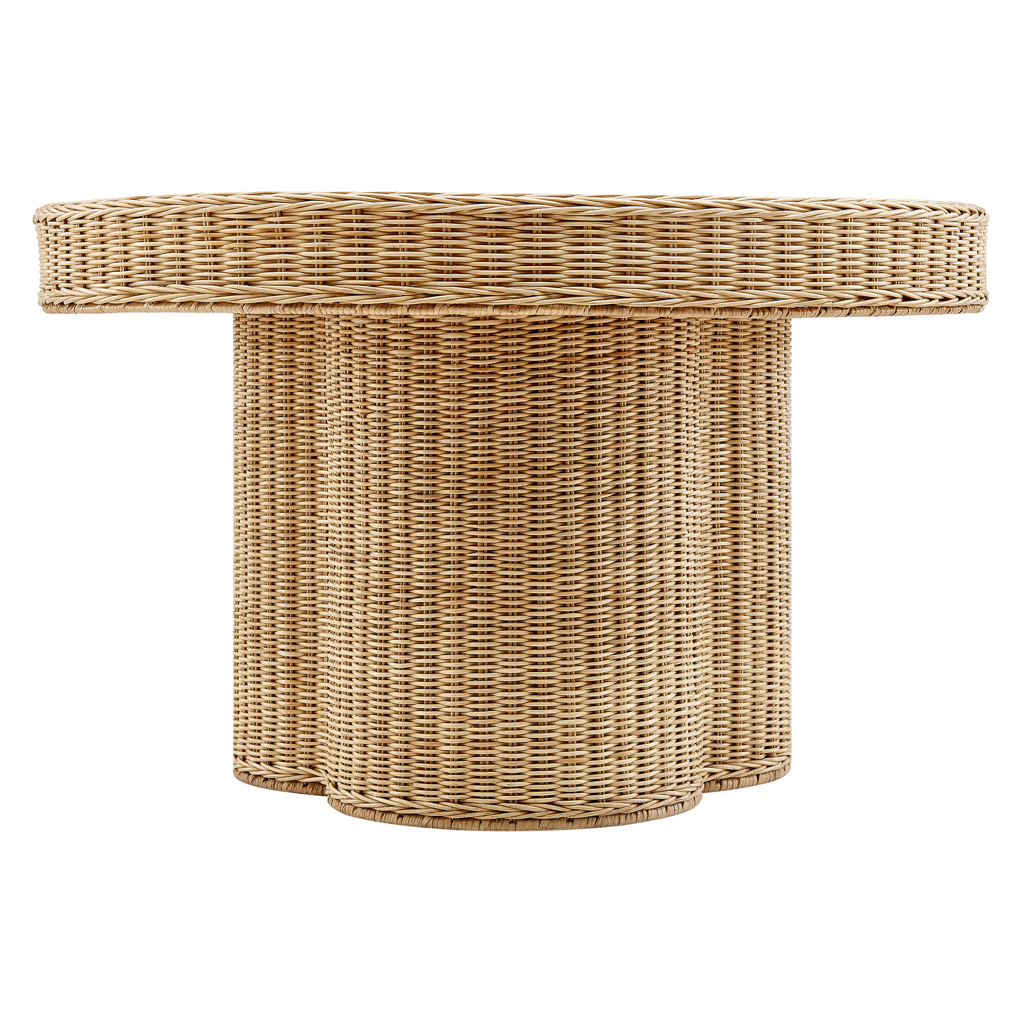 Ainsley 32 Inch Round Natural Rattan Coffee Table by Modway - Image 4