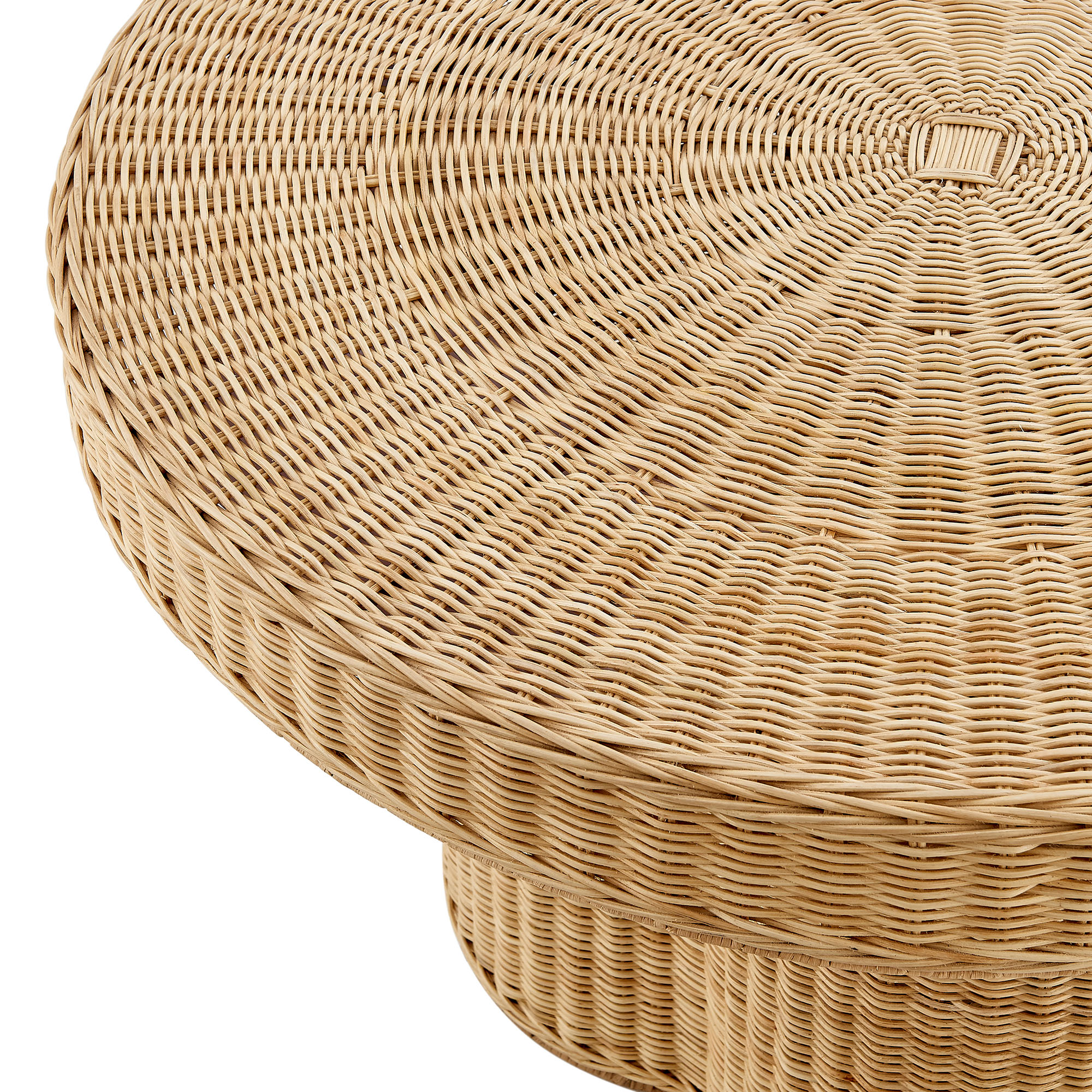Ainsley 32 Inch Round Natural Rattan Coffee Table by Modway - Image 6