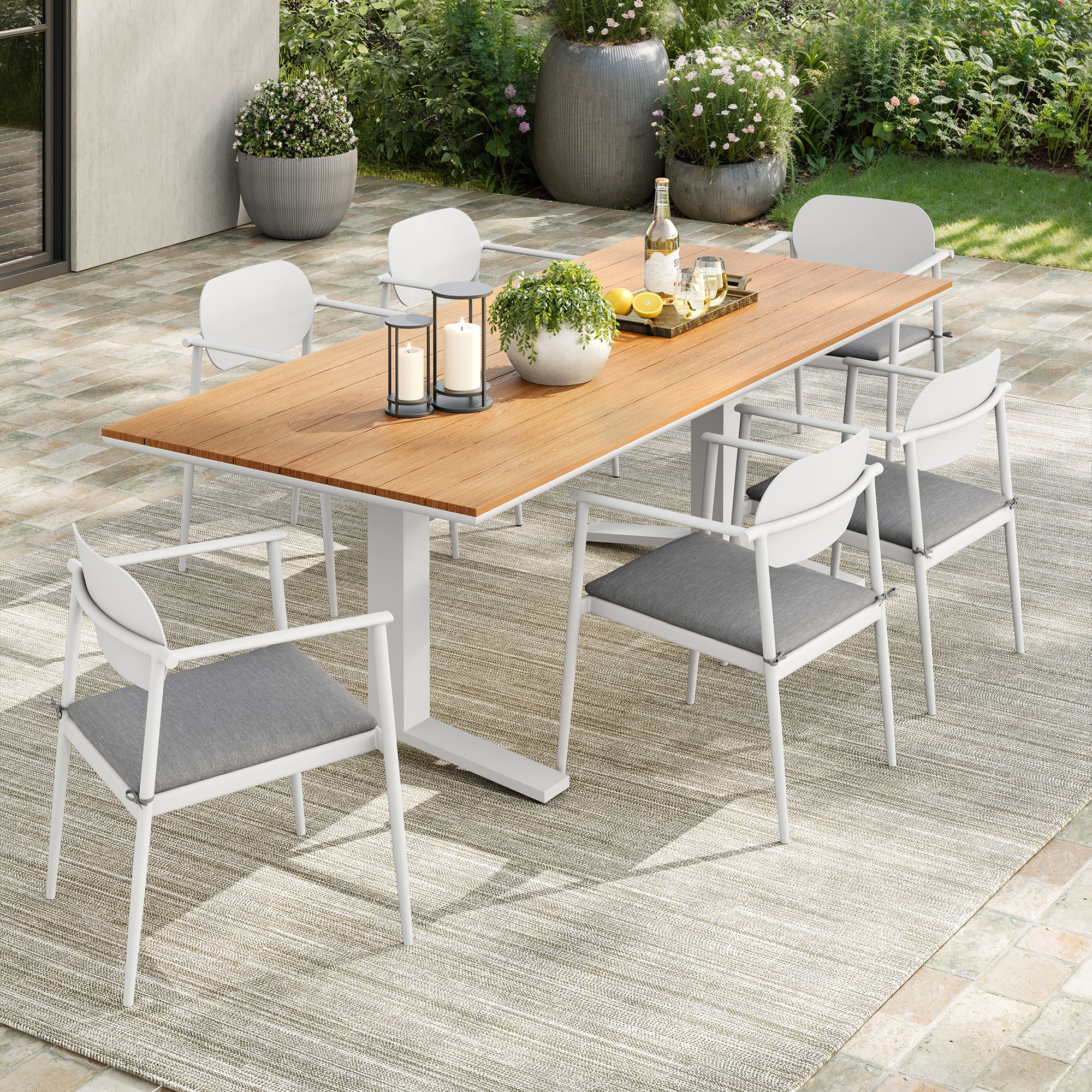Aeris 7-Piece Outdoor Patio Aluminum Dining Set by Modway