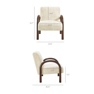Lunet Faux Shearling Accent Armchair by Modway