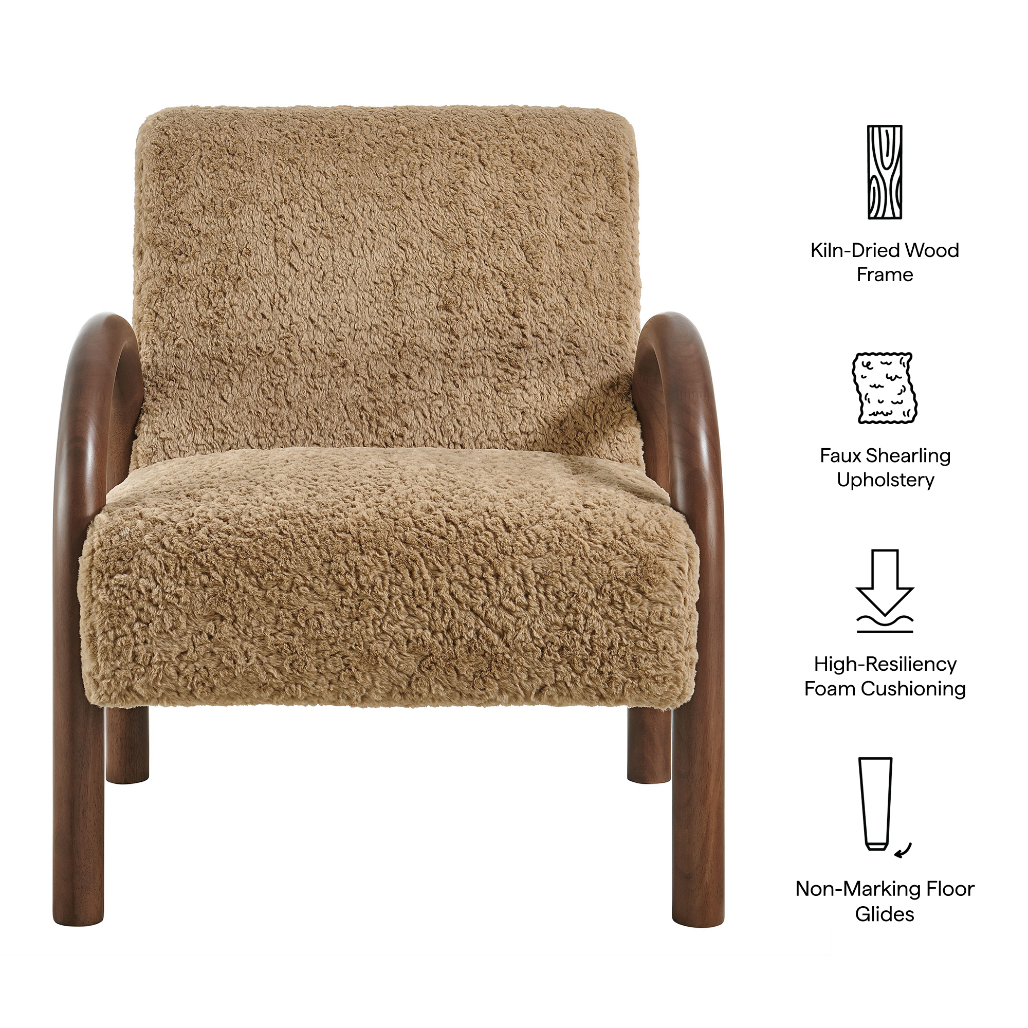 Lunet Faux Shearling Accent Armchair by Modway