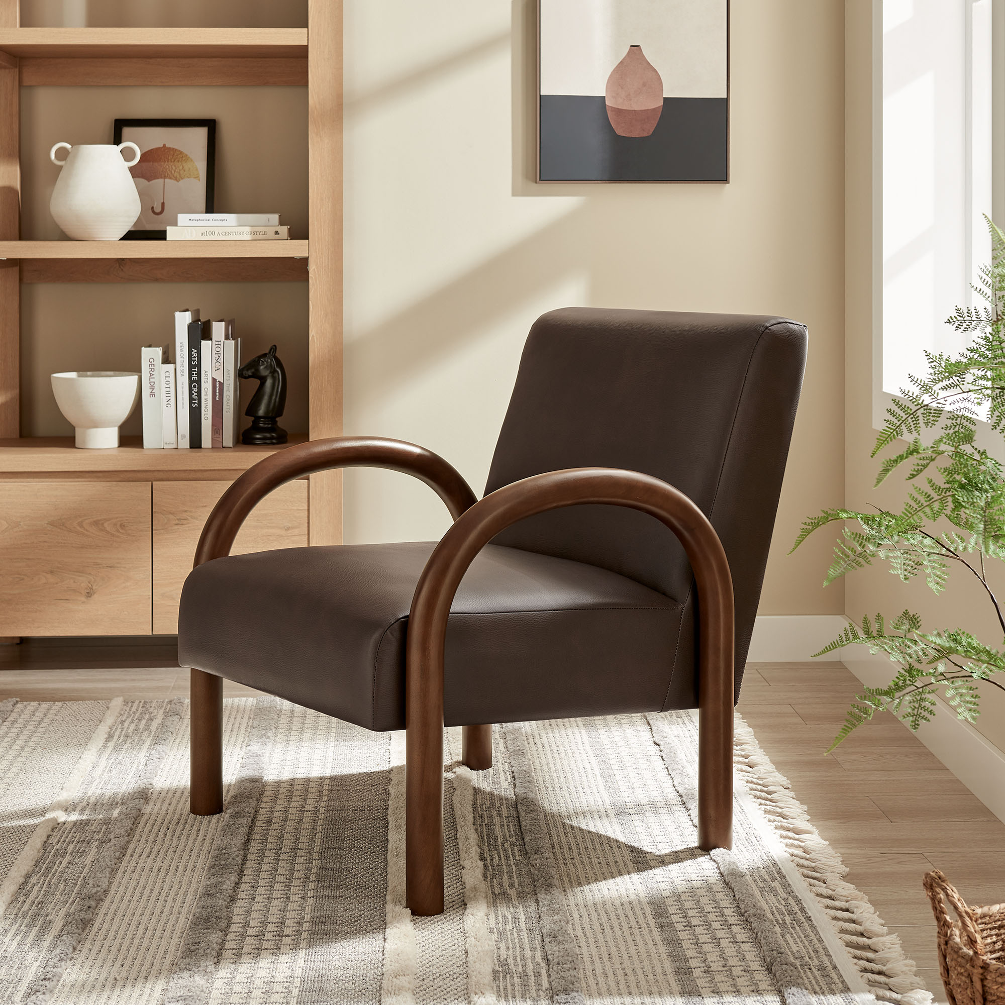 Lunet Faux Leather Upholstered Accent Chair by Modway