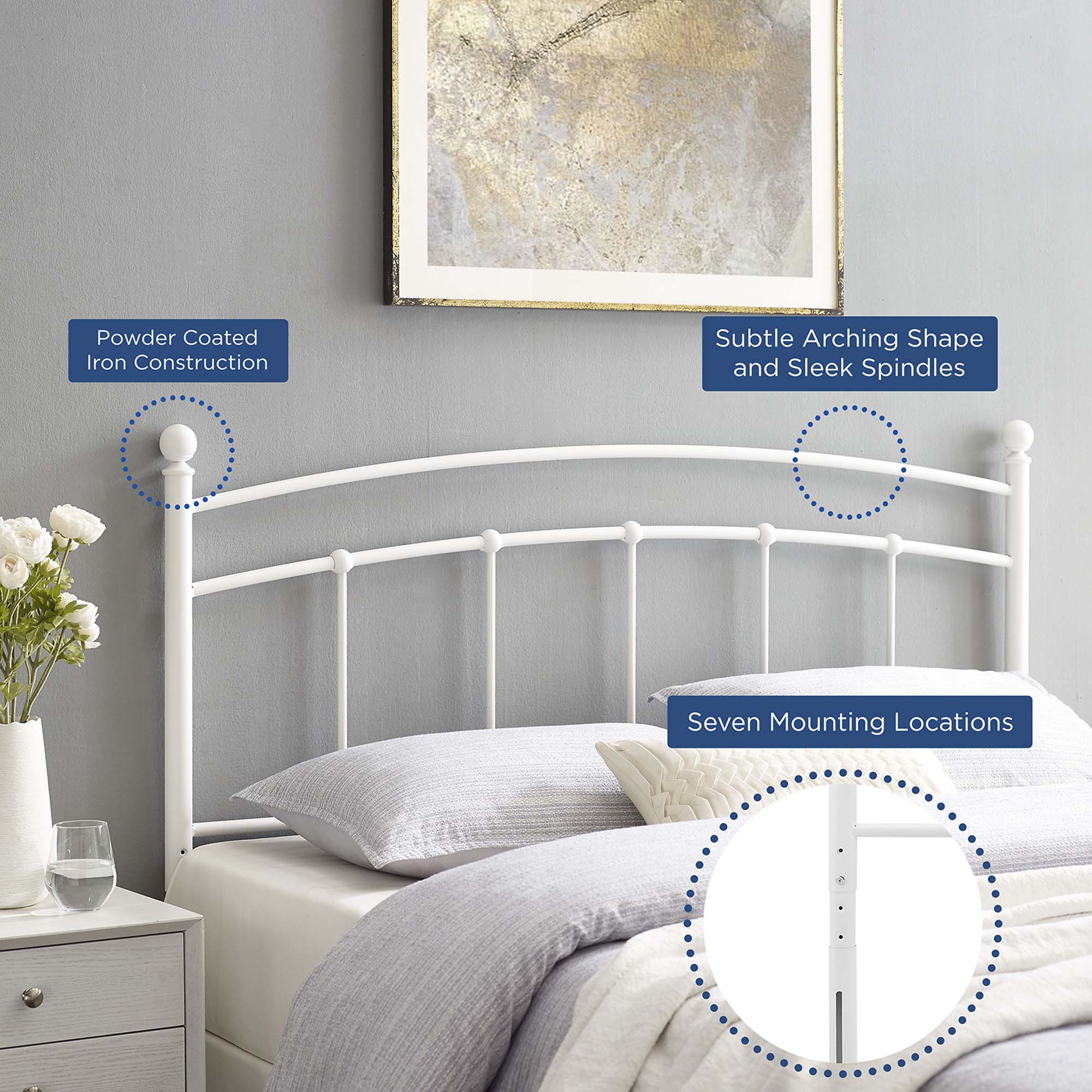 Abigail Metal Twin Headboard by Modway - Image 5