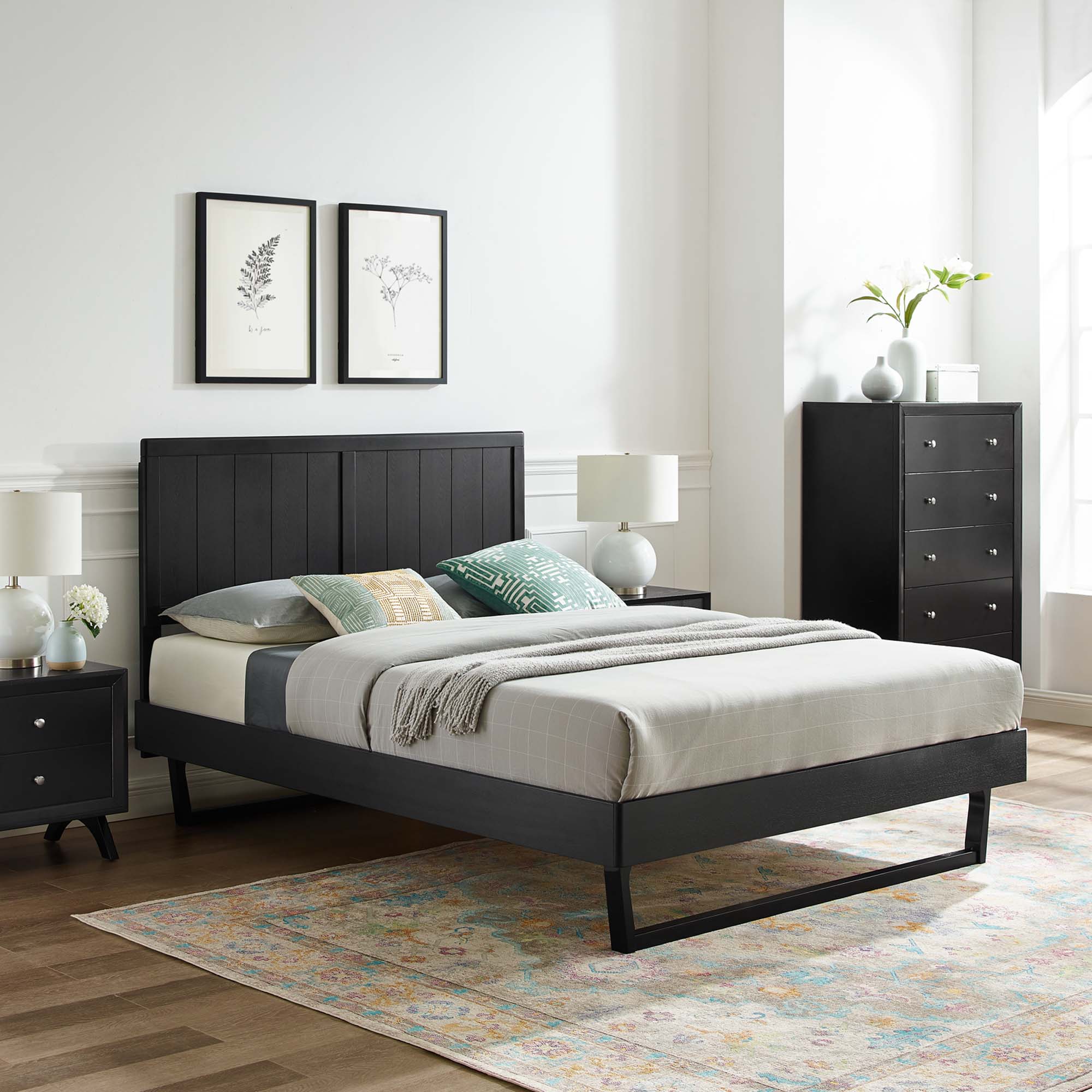 Alana Wood Full Platform Bed With Angular Frame by Modway - Image 8