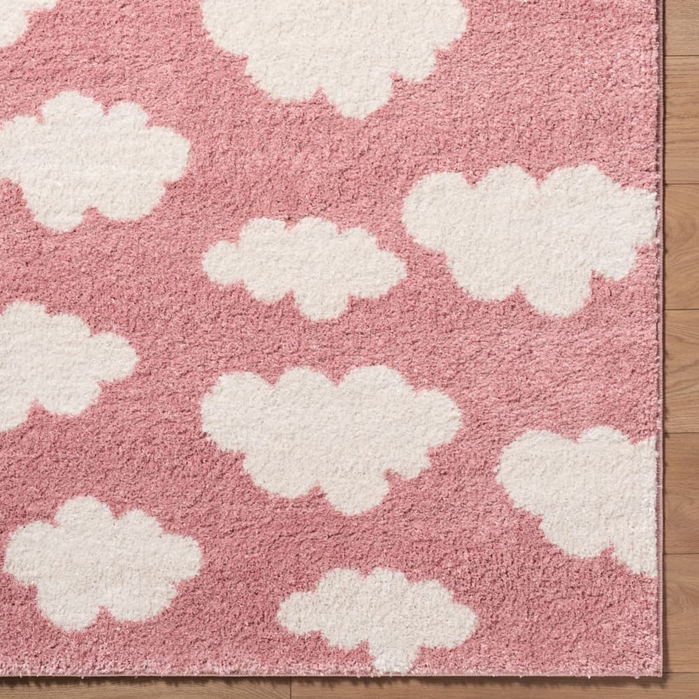 Fossay Rose and Ivory Shag Machine Woven Rug by Livabliss - Image 3