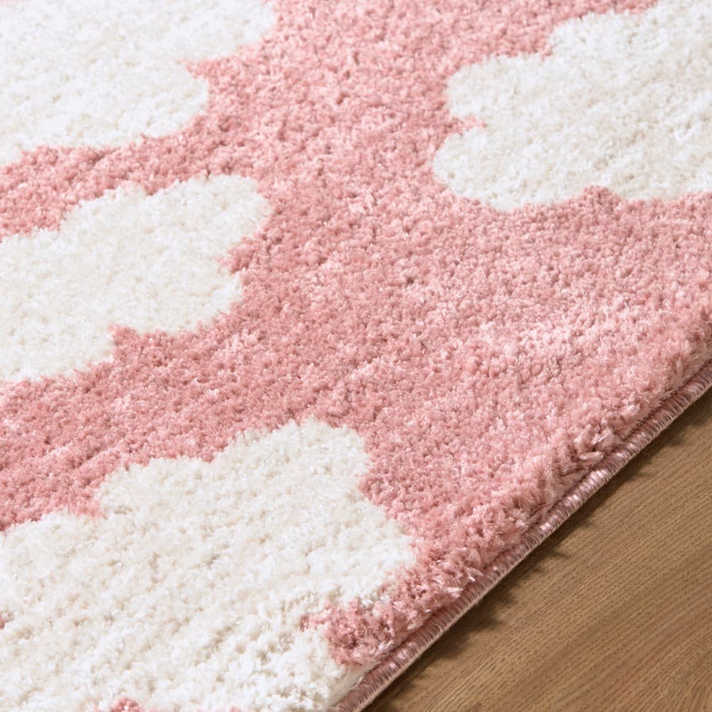 Fossay Rose and Ivory Shag Machine Woven Rug by Livabliss - Image 2